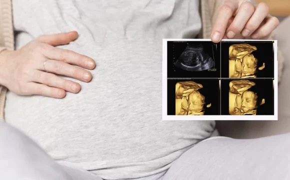 4 boyutlu ultrason görüntülemesi yapılan kadın