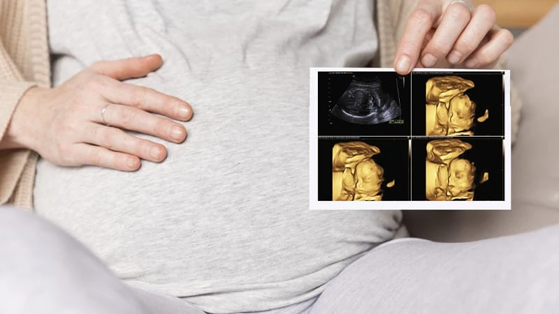4 boyutlu ultrason görüntülemesi yapılan kadın