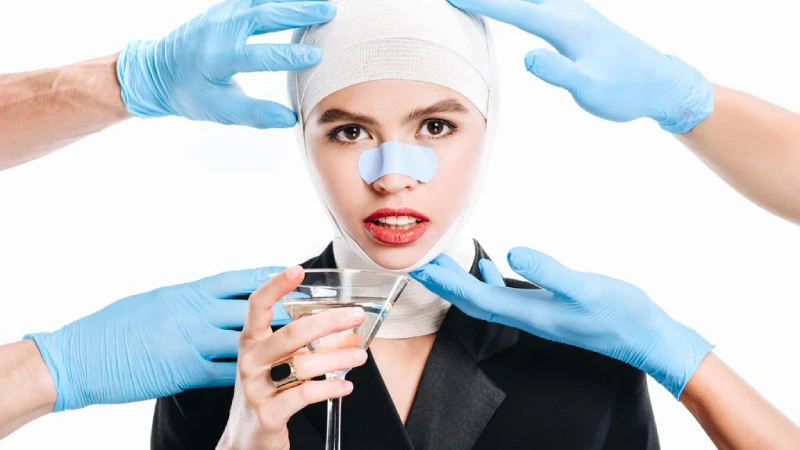 plastik cerrahi şehir efsaneleri doktor elleri ve kafası bandajlı kadın